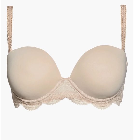 NWT Simone Perele Karma Strapless Underwire Bra 36F Peau Rose Convertible - Picture 3 of 10